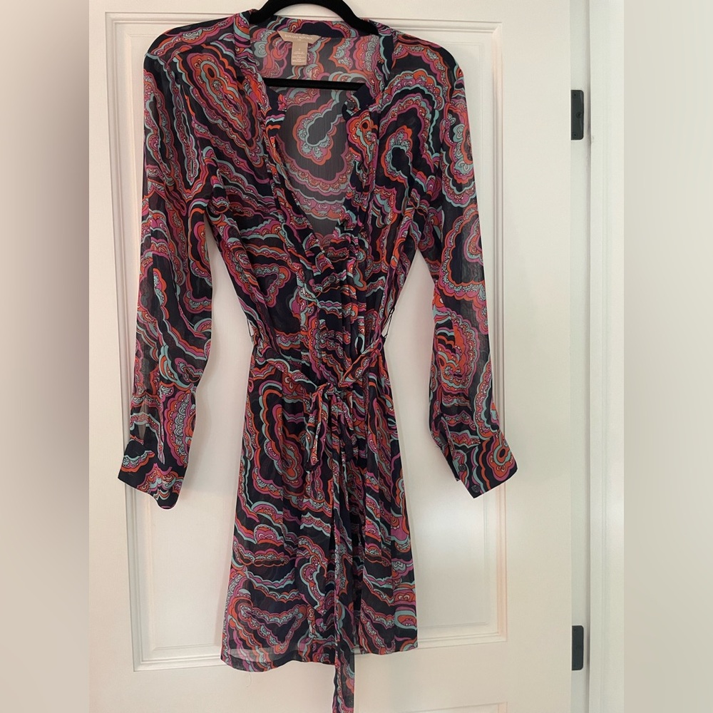 Banana Republic 70s-Inspired Sheer Long Sleeve Shirt Dress – Size 2